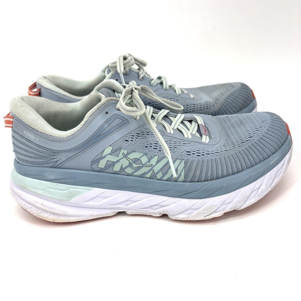 Hoka One One Bondi 7 Sneaker Womens 8.5 Blue Fog Athletic Shoe